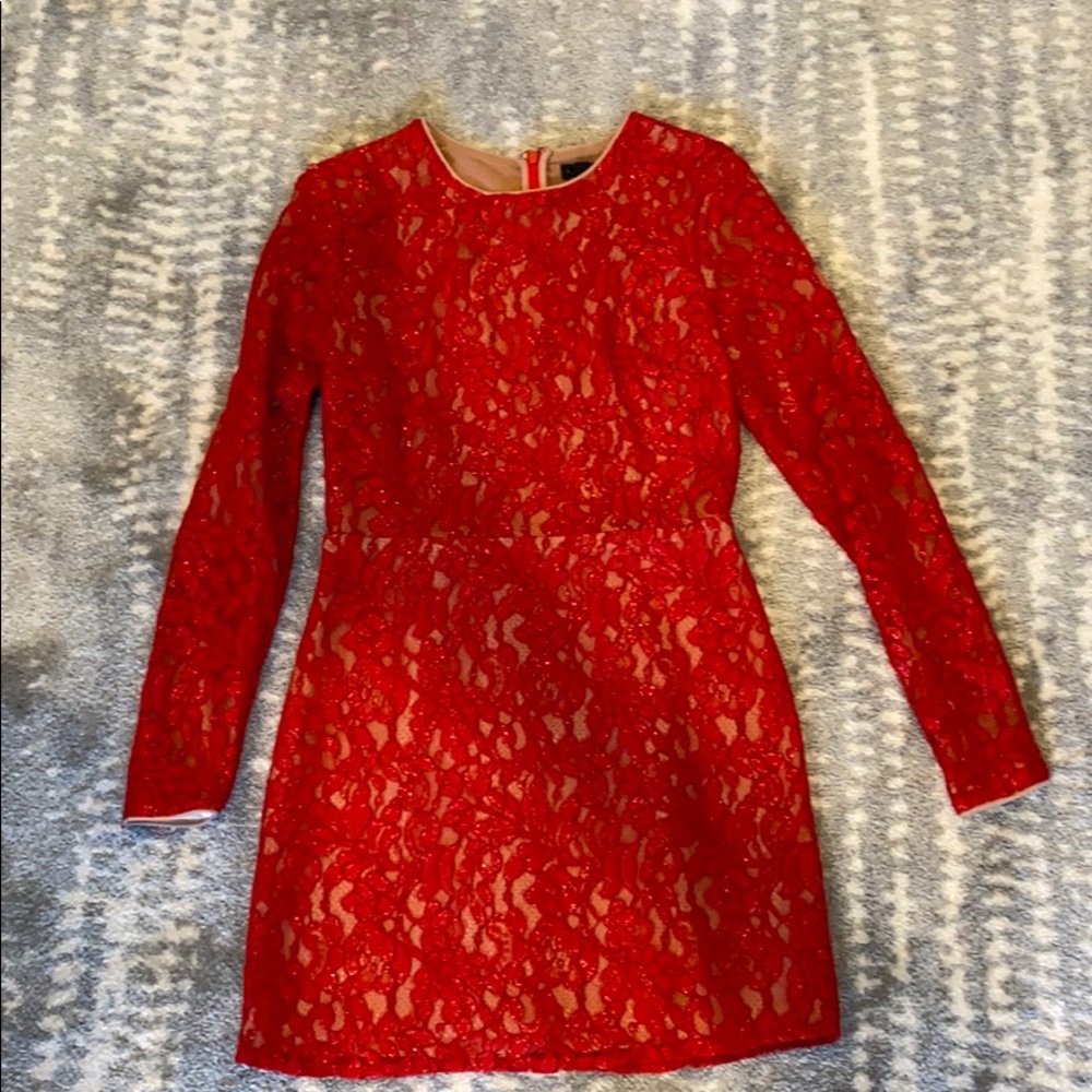 NBD red lace dress